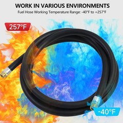 14FT Fuel Transfer Hose 3/4″ NPT 300 PSI Swivel Gas Diesel Pump Hose