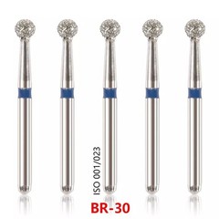 50 Pcs/Pack Dental High Speed Friction Grip Round Ball End Taper FG Diamond Burs