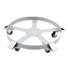 55 Gallon Drum Dolly Stands Q235 Steel Barrel Dolly Carts With 5 Wheels