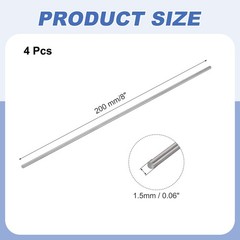 4Pcs Titanium Round Rod 0.06″ Dia(1.5mm) 8″ Length TC4 Titanium Solid Bar