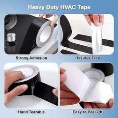 Black Aluminum Foil Tape 2 in x 65 Feet 3.94 Mil Hot & Cold Shield Resistant …