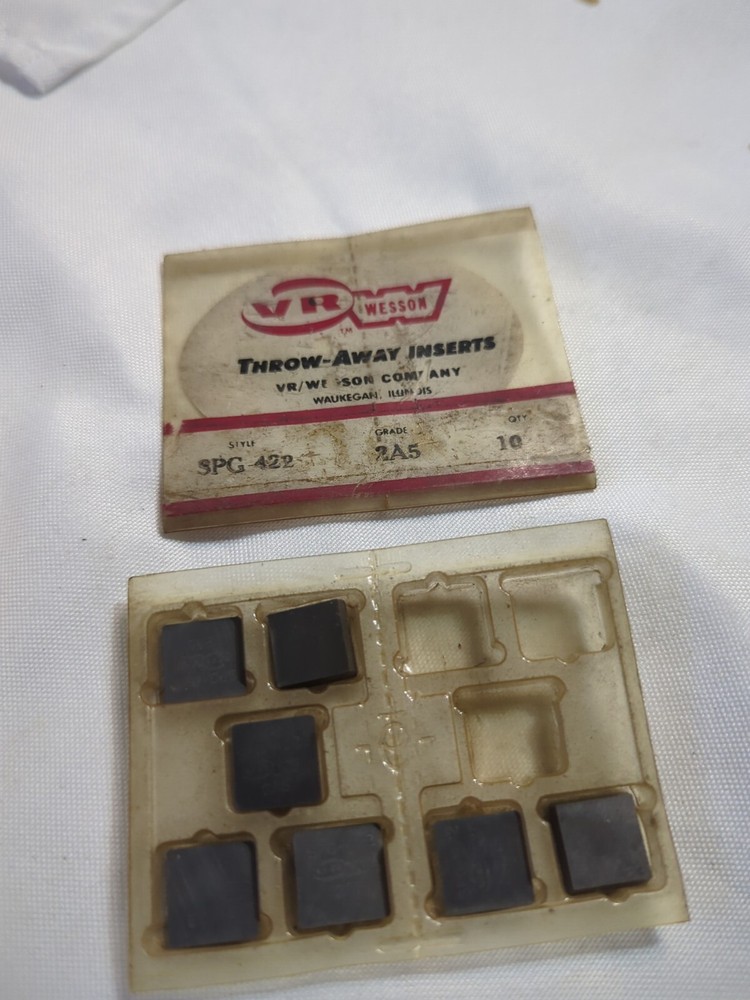 NEW SURPLUS 7PCS. VR/WESSON SPG 422 GRADE: 2A5 CARBIDE INSERTS (A20)
