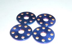 Titanium M6 FLAT DRILLED WASHER BURNT BLUE WASHERS NO RUST 23 DIAMETER