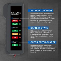 12V Car Battery Alternator Tester Automotive Battery Analyzer Car Load Tester