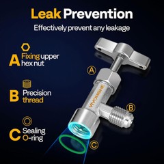 R134a Self Sealing Can Tap Openerer w/ Tank Adapter for 1/4″ & 1/2″ AC Charging