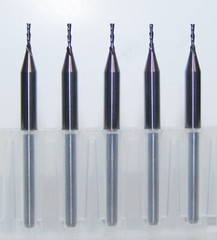 (5) 0.80mm (.0315″) CARBIDE END MILL 2 FLUTE DOWN CUT SOFT PLASTIC WOOD LBE-080