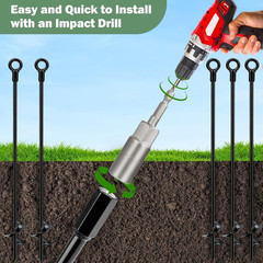 Heavy Duty 30” Ground Anchors Kit with Cable & Turnbuckle for Secure Tie-Downs