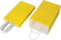 100 Pack 5.25×3.25×8.25 Inch Small Yellow Kraft Paper Bags with Handles Bulk …
