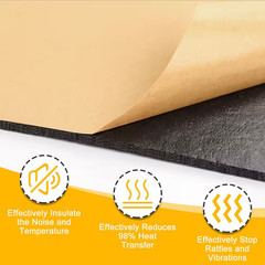 15.7 In. X 330.7 In. Black PE Sound Deadening Mat Sound Absorbing Panel, High De