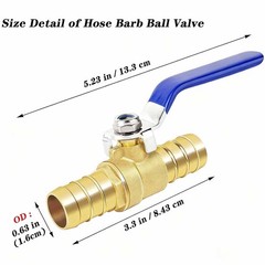 5/8″ Brass Hose Barb Ball Valve Kit – Heater Hose Shut Off Valve for Automotive