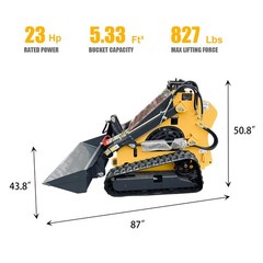 Brand New 23HP Mini Skid Steer Track Loader Twin Cylinder US STOCK Fast Delivery