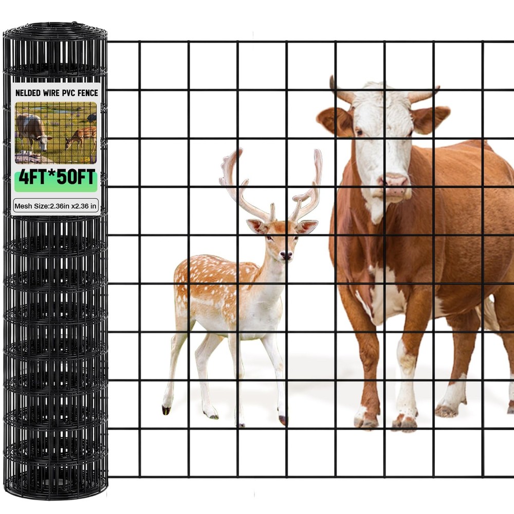 Gisafai Galvanized Welded Wire Fence 4 ft X 50 ft for Dog Chicken Hog Deer Go…