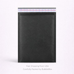 Kraft-Air Black Kraft Paper Bubble Mailers 6.5×10 (Inside 6.5×9) Peel & Seal