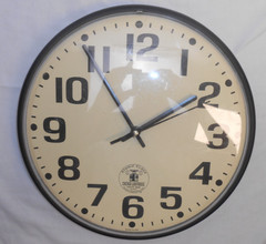 The Chicago Lighthouse 12 1/2″ Atomic Contemporary Analog Black Clock NICE