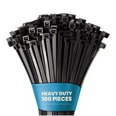 100 Black 7.4″ inch Wire Cable Zip Ties Nylon Tie Wraps 50lb USA Made Heavy Duty