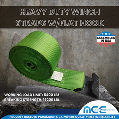 USA Heavy Duty 4″ x40′ Winch Strap Flat Hook Flatbed Truck Trailer Farm Tie Down