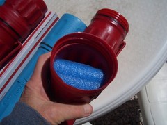 BLUE TRANSPORT CANISTER FOR GEIGER COUNTER PANCAKE PROBE 44-9 ; $22.00 + S/H