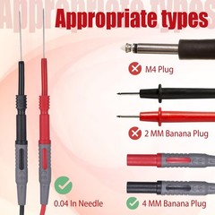4 PCS Backprobe Test Lead Kit Automotive Silicon Flexible Back Probe Black