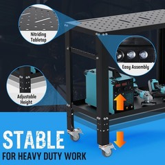 WORKPRO 36″×18″ Welding Table 1200 lbs Load Capacity 5/8″ Hole Welding Workbench