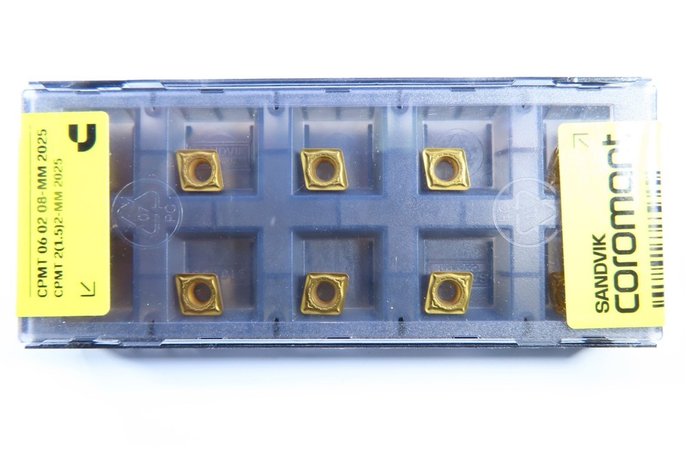 NEW BOX ( 10PCS ) SANDVIK CPMT 06 02 08-MM 2025 CPMT 2(1.5)2-MM CARBIDE INSERTS