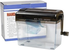 Quiet Hand-Powered Paper Shredder – Portable Document Shredder in Mini Black