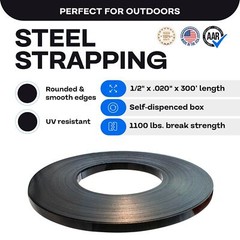 IDL Packaging 1/2″ x .020″ x 300′ Steel Strapping Coil (1100 Lbs Break Streng…