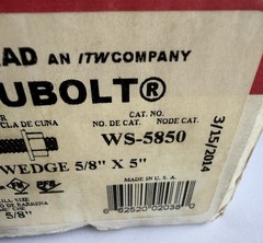 Red Head Trubolt WS-5850 Wedge Anchor 5/8 x 5″ (Qty 4)