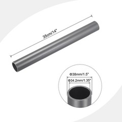 Rigid Round Pipe 34.2mm ID 38mm OD 350mm Light Grey High Impact