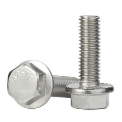 MewuDecor M5-0.8 x 12mm Flanged Hex Head Bolts Flange M5 x 12mm, Silver