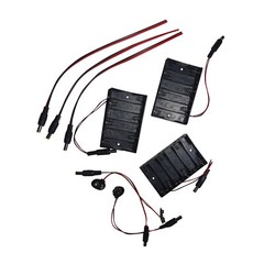 DC Barrel Plug Pigtails + AA Battery Holders + 9V Battery Adapters for Arduino