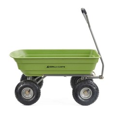Gorilla Carts Poly Garden Dump Cart Camping Wagon, 600 Pound Capacity, Green