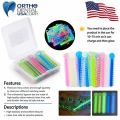 Ligature Ties Glow in the dark Dental Orthodontic Elastic Mix colors USA SELLER