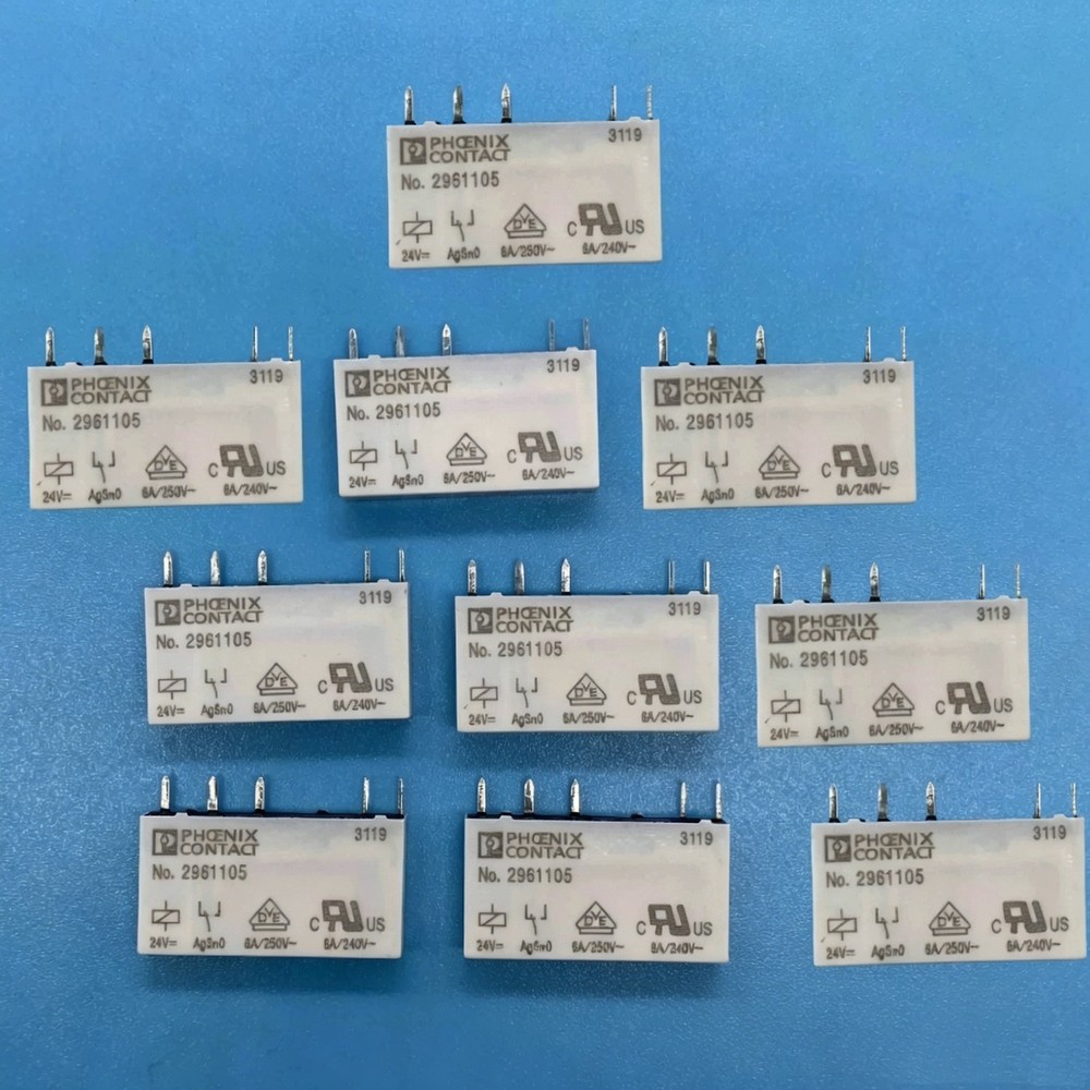 24VDC 6A 250VAC 5-Pin For No.2961105 Phoenix Contact Power Relay (Pack of 10)