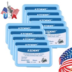 50 Sets AZDENT Dental Orthodontic Buccal Tube 1st Molar Roth 022 Bondable Tube