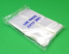 2×12 Zippit RELOC Bags Clear 2 Mil Poly 100 Pcs Reclosable Zip Seal Lock 2x 12″
