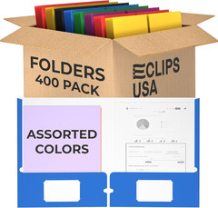 Folders with Pockets 2 Pocket Folders Bulk, Holds 100 Sheets (50 Sheets per Pock