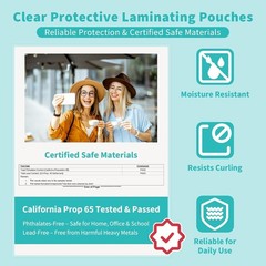 Letter Size Laminating Sheets, 8.5 x 11 Inches, Ultra Clear