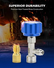 R1234YF Quick Coupler Adapter Self-Sealing & Puncture Can Tap for Car AC System