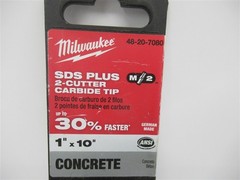 Milwaukee 48-20-7080 , 1″ x 10″ 2-Cutter SDS-Plus Rotary Hammer Drill Bits