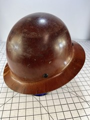 Vintage MSA Skullgard Hard Hat Full Brim Phenolic Resin Fiberglass Safety Helmet