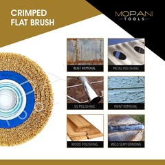 1 x 8″ INCH ROUND BRASS WIRE BRUSH WHEEL FOR BENCH GRINDER | RUST/PAINT REMOVAL