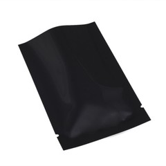 Many Sizes for Glossy Black Flat Foil Mylar Heat-Sealable Open Top Pouch Bag B01