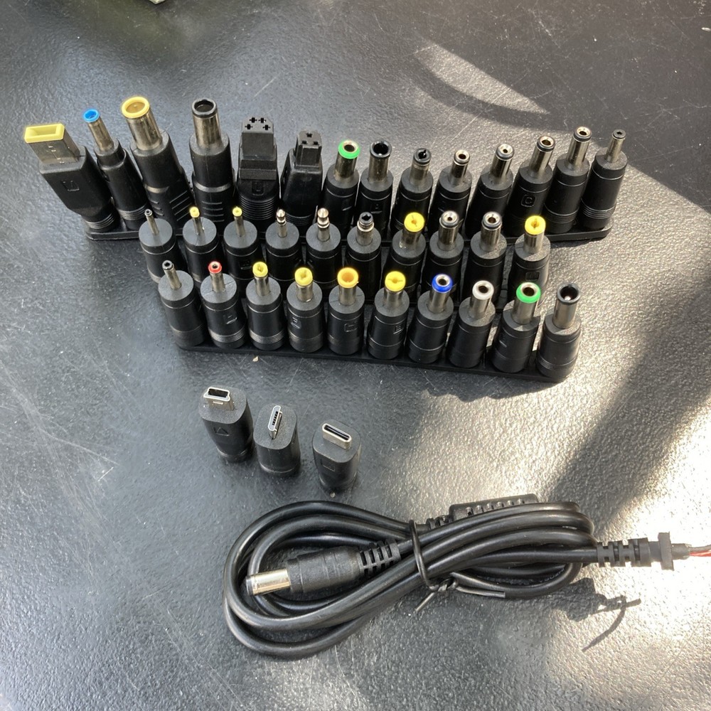 37PCS DC 5521 5.5×2.1mm Barrel Power Plug Adapter Kit + Cable Repair Set