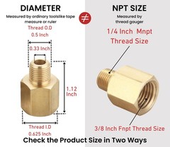 Brass Bushing Nipple Reducing Nipple Reducer Adapter 1/4 Inch NPT x 3/8 Inch …