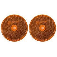 2x Amber Red Class A 2″ Round Reflector Center Mounting Hole Trailers Mail Box