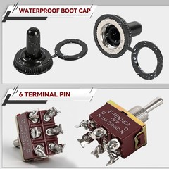 5x Heavy Duty Switch Toggle 15A ON/OFF/ON 250V 20A 125V Metal Bakelite 6Pin DPDT