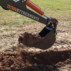 Titan Attachments 12″ Front Hoe & Backhoe Bucket, Carbon Steel Teeth