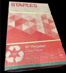 Staples- Recycled Copy Paper 8.5″x 11″ Letter Size, 10 Reams ***