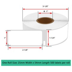 10Rolls 500 Labels Per Roll 1″ x 2-1/8″ for DYMO 30336 LabelWriter 300 25mmx54mm