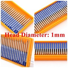 JINGLING 1mm Round Ball Head Diamond Grinding Bits Spherical Burrs with 1/8 I…